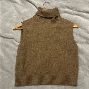 Brown Turtleneck Sweater Vest